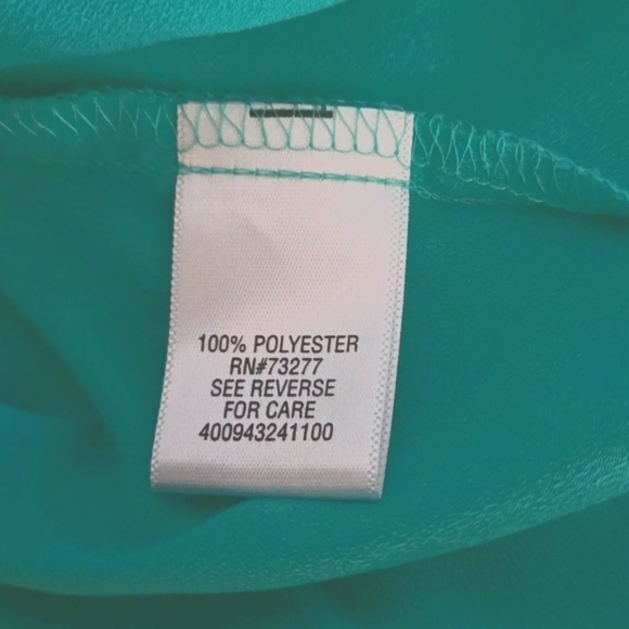 Apt 9 Women's 2X Green Button Down Top With Hi-lo Hem Long Sleeved - Picture 3 of 4